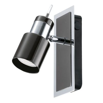 Ocelové retro stropní bodové světlo niklové, Nicolas, s vypínačem