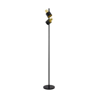 Ocelová moderní stojací lampa černá, Oscar, s vypínačem