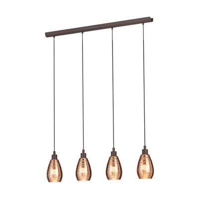 Skleněné designové závěsné světlo měděné, Kik