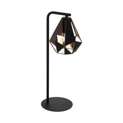 Ocelová designová stolní lampa černá, Acri, s vypínačem