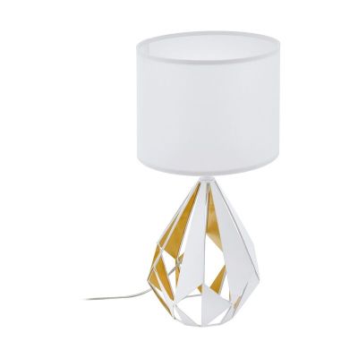 Ocelová designová stolní lampa bílá, Acri, s vypínačem