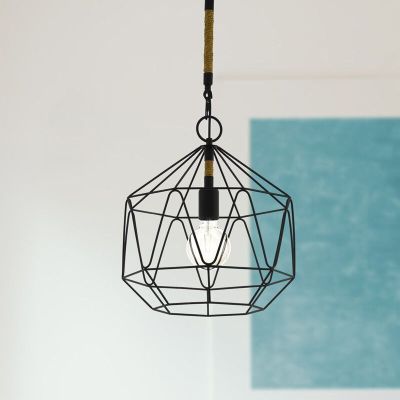 Kovové industriální závěsné světlo černé, Nicki