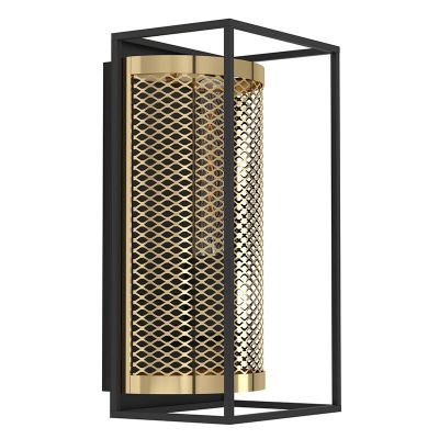 Hliníkové industriální nástěnné světlo černé, Mauricio