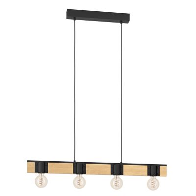 Dřevěná rustikální stolní lampa hnědá, Angela