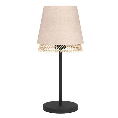 Látková stolní lampa béžová, Ruby, s vypínačem