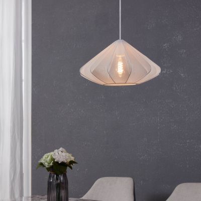 Ocelové industriální závěsné světlo bílé, Agnese