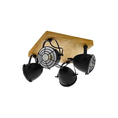 Dřevěné rustikální stropní bodové světlo hnědé, Pasquale