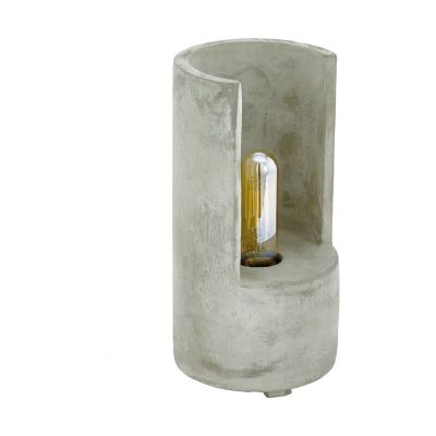 Betonová stolní lampa šedá, Elmas, s vypínačem
