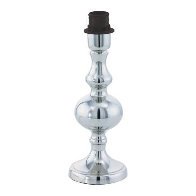 Ocelová designová stolní lampa bez stínidla chromová, Mason, s vypínačem