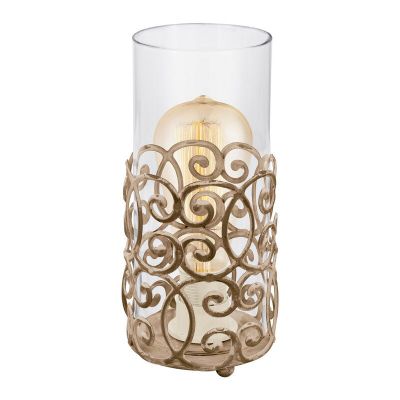 Ocelová vintage stolní lampa hnědá, Salvator, s vypínačem