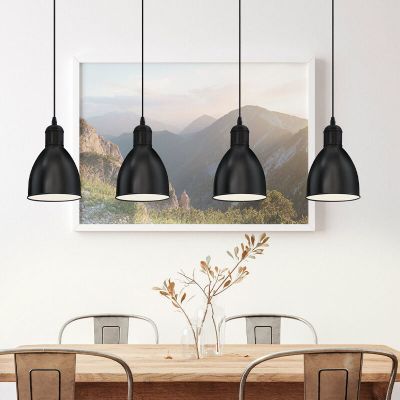 Kovové industriální závěsné světlo černé, Lavinio