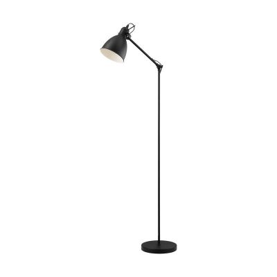 Kovová industriální stojací lampa černá, Lavinio, s vypínačem