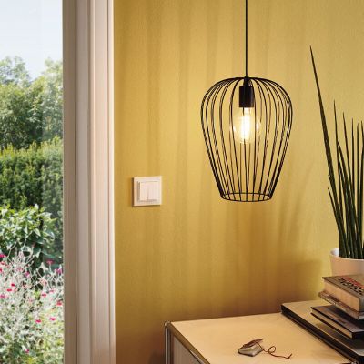 Kovové industriální závěsné světlo černé, Kitana