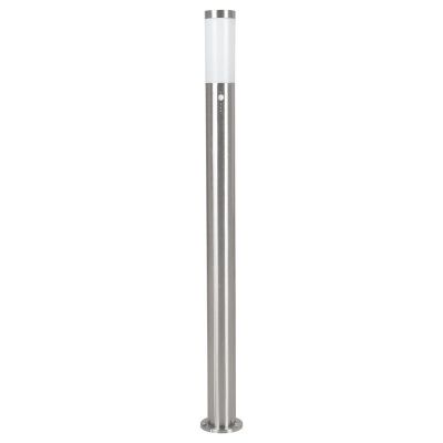Plastová venkovní lampa stojací se soumrakovým čidlem stříbrná, Carlein, IP44