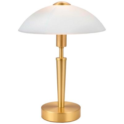 Skleněná klasická stolní lampa zlatá, Miam, s dotykovým stmívačem