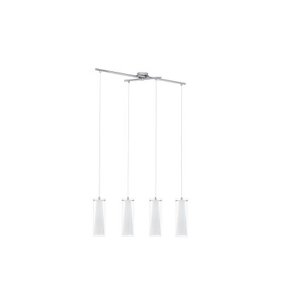 Skleněné moderní závěsné světlo chromové, Barceno