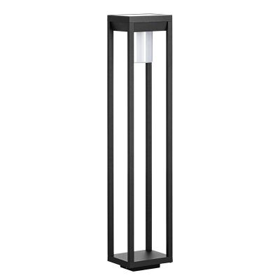 Hliníková moderní solární venkovní lampa stojací černá, Kwame, 3,7W, LED 4000 K, IP44