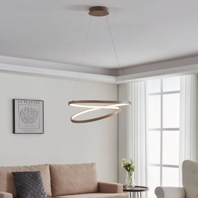 Hliníkové moderní závěsné světlo béžové, Ties, 36W, LED 3000 K