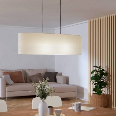 Látkové moderní závěsné světlo černé, Siham