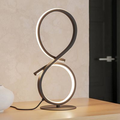 Hliníková moderní stolní lampa černá, Thekla, 11,4W, LED 3000 K, s vypínačem