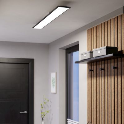 Plastové designové chytré stropní svítidlo černé, Muhsin, 28W, LED RGBW