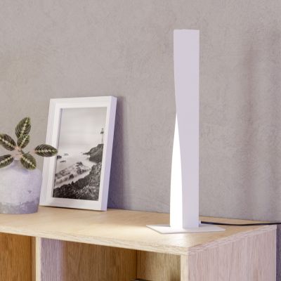 Plastová designová stolní lampa bílá, Birkan, 9W, LED RGBW, s dálkovým ovládáním