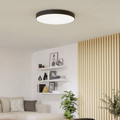 Plastové moderní chytré stropní svítidlo černé, Germen, 36,5W, LED RGBW, s dálkovým ovládáním