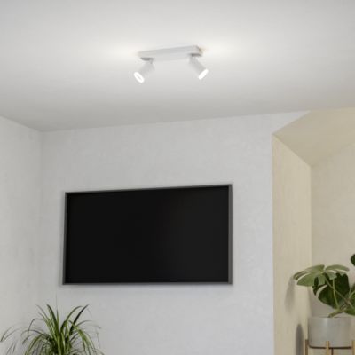 Hliníkové moderní chytré stropní svítidlo bílé, Mayke, 3,7W, LED RGBW
