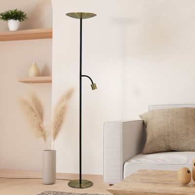 Ocelová moderní stojací lampa mosazná, Crijn, 26,5W, LED 2700 K, s dotykovým stmívačem