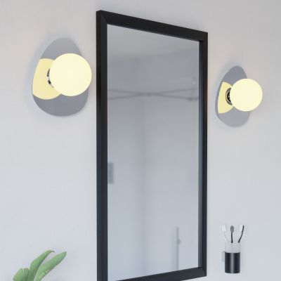 Ocelové moderní nástěnné světlo chromové, Cornee, 4,2W, LED 2700 K, IP44