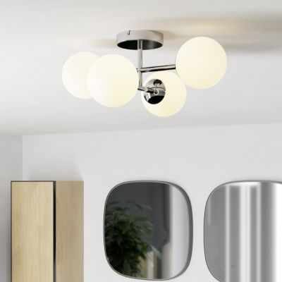 Ocelové moderní stropní svítidlo chromové, Cornee, 4,2W, LED 2700 K, IP44