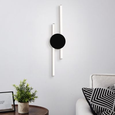 Hliníkové designové nástěnné světlo černé, Vixa, 20W, LED 3000 K