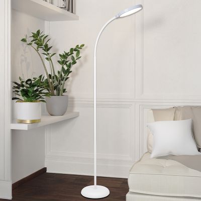 Plastová moderní stojací lampa bílá, Querine, 5,5W, LED white switch, s 3stupňovým stmíváním
