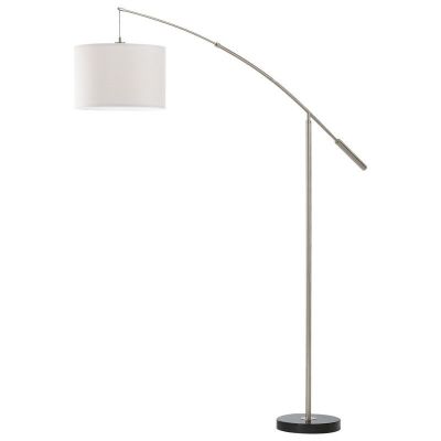 Látková moderní oblouková lampa niklová, Ralph, s vypínačem