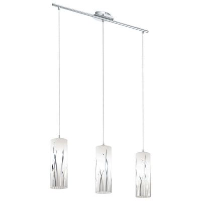 Skleněné designové závěsné světlo chromové, Ilyas
