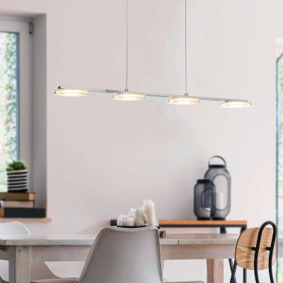 Plastové moderní závěsné světlo chromové, Pace, 5W, LED 3000 K