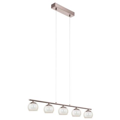 Skleněné moderní závěsné světlo niklové, Riviera, 3W, LED 3000 K
