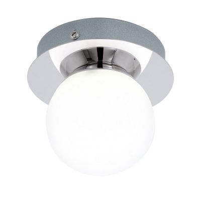 Skleněné moderní stropní svítidlo chromové, Escha, 3W, LED 3000 K, IP44