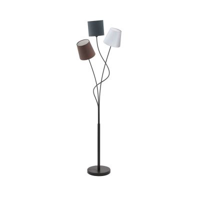 Látková retro stojací lampa černá, Anabel, s vypínačem