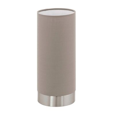 Látková moderní stolní lampa taupe, Abano, s dotykovým stmívačem