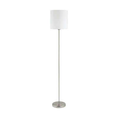 Látková moderní stojací lampa bílá, Abano, s vypínačem