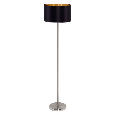 Látková moderní stojací lampa zlatá, Terme, s vypínačem