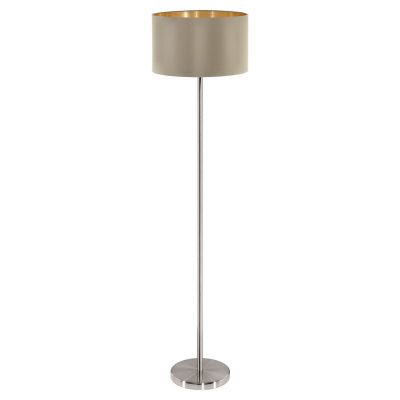 Látková moderní stojací lampa zlatá, Terme, s vypínačem
