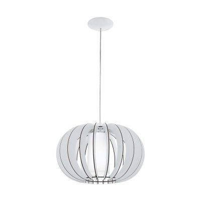 Dřevěné rustikální závěsné světlo bílé, Kiran