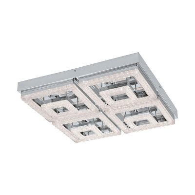 Plastové moderní stropní svítidlo chromové, Arjo, 48W, LED 3000 K