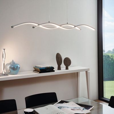 Hliníkové moderní závěsné světlo chromové, Arantxa, 14W, LED 3000 K