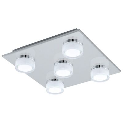 Plastové moderní stropní svítidlo chromové, Busra, 7W, LED 3000 K, IP44