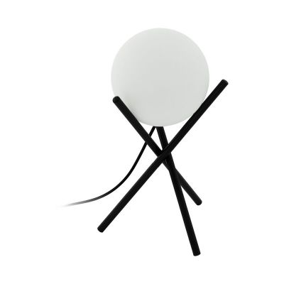 Ocelová klasická stolní lampa černá, Made, s vypínačem