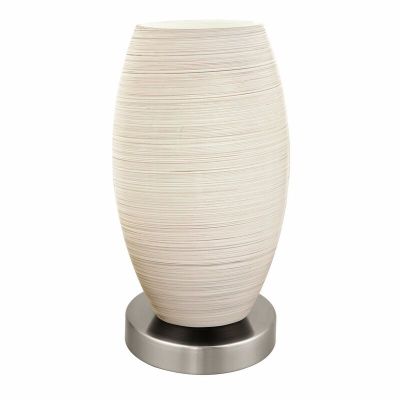 Ocelová designová stolní lampa niklová, Angelino, s vypínačem