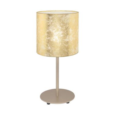 Ocelová moderní stolní lampa zlatá, Megan, s vypínačem